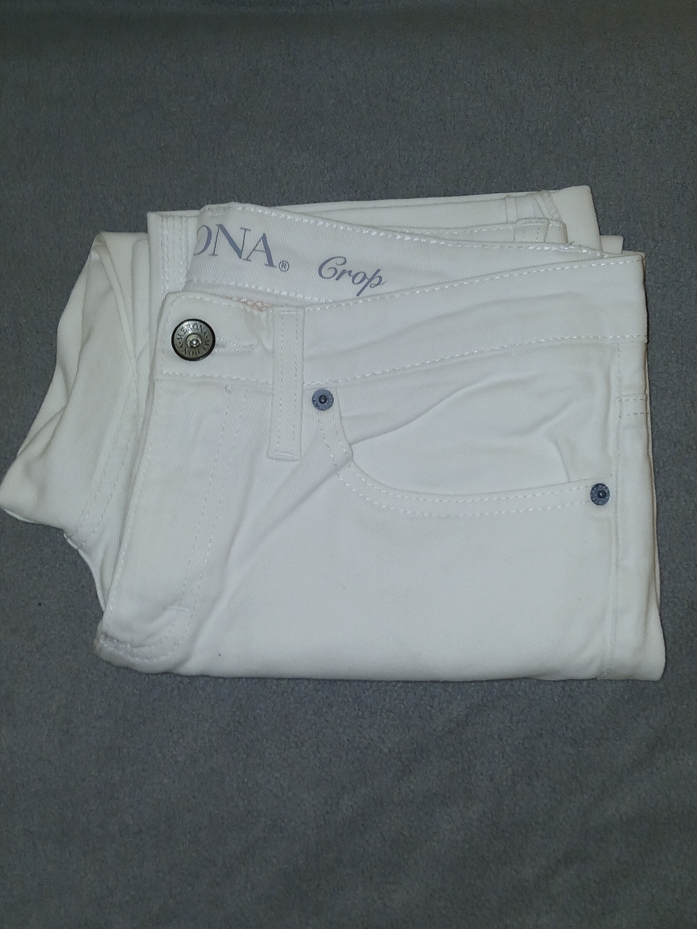 Merona White Crop Jeans - Women's Fit 1 - Picture 3 of 4